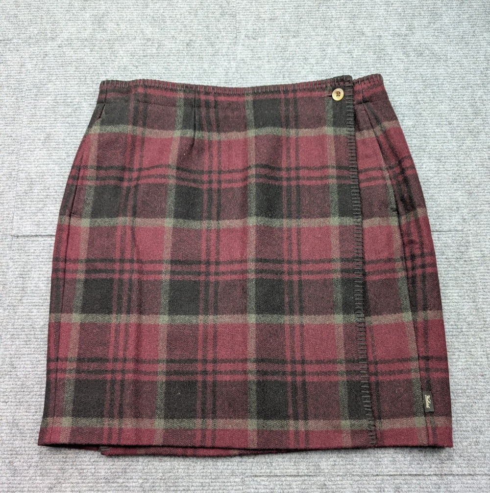Woolrich Wrap Skirt Womens 4 Wool Blanket Plaid Vintage Academia Layer 90s Retro